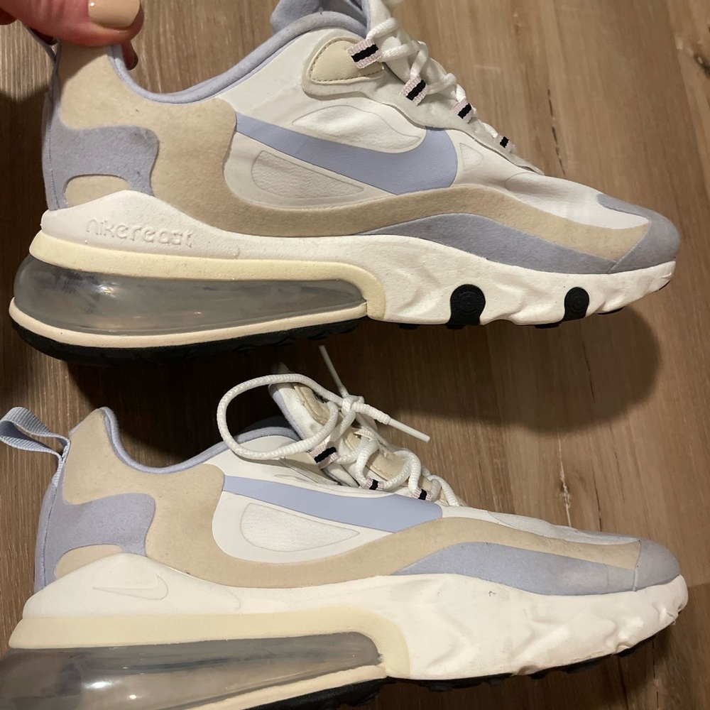 Nike Air Max 270 React in White and Cream